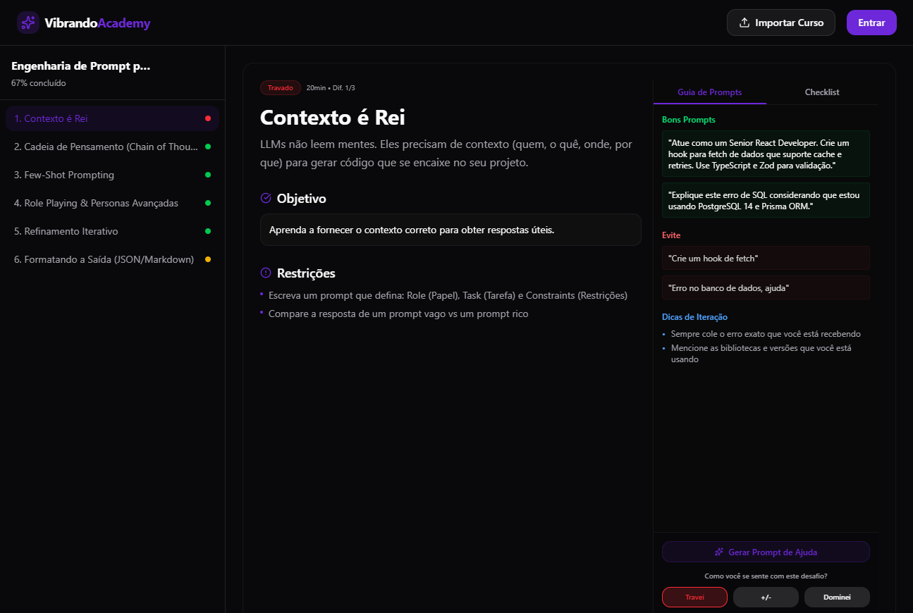 Vibrando Academy - Importar Curso